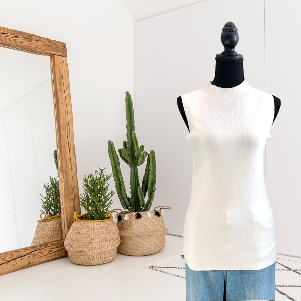 Ann Taylor Sleeveless Mock Neck Sweater